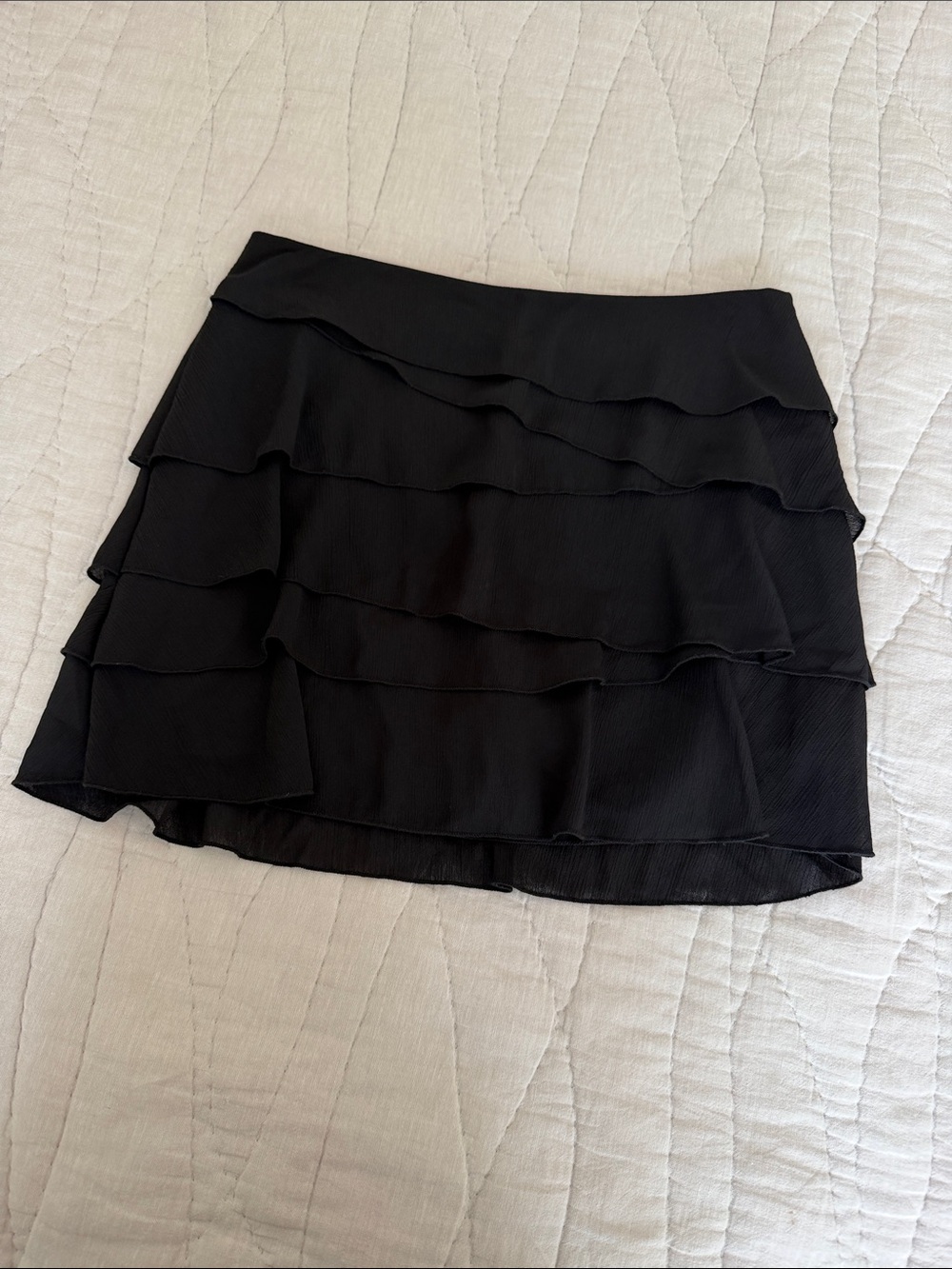 Zara Black Tiered Ruffle Mini Skort
